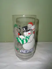 Pepsi Cola Soda - Holiday - Snowman Drinking Glass - 16oz - New