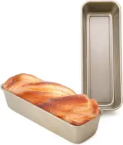 Long Loaf Pan, 12X4 Inch Rectangle Bread Loaf Pan Set of 2, Nonstick Bread Pans