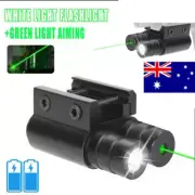 Hunting LED Flashlight Torch Green Sight Dot Combo 20mm Picatinny Rail AU