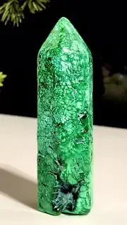 56g Stunning High Quality Malachite Obelisk Crystal Quartz Point Healing Tower