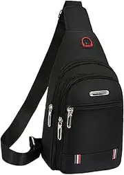 [kowaku] Men Crossbody Bag Portable Pouch Waterproof Chest Bag for Work Sport