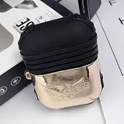 Air Smart Headphones Bluetooth Earphone Eagle Pattern Metal Earphones Shockproof Protective Case for Apple AirPods 1/2(Rose Gold) (Color : Gold)