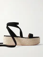 [Gianvito Rossi] Gianvito Rossi - 40 Suede Platform Espadrilles - Black - IT39.5 IT 39.5 Black