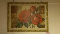 在飛比找樂天市場購物網優惠-義大利原裝金箔玫瑰花畫