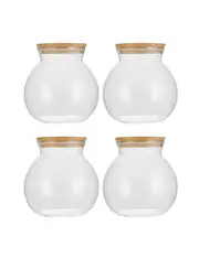 LemonLime 1.6L Camden Bamboo Lid Glass Jar 4PK