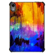 iPad mini (6th gen) iPad Impact Case CASTLES IN THE MIST Bold Magical Fantasy Space Galaxy Stars Mountains Colorful Ikat Fine Art Abstract Painting Royal Blue Orange Pink Black Modern Design