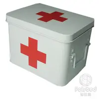 在飛比找樂天市場購物網優惠-大號紅色白色家庭用急救醫藥箱 金屬藥品收納箱