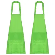 2pcs Kitchen Cooking Aprons Art Apron Pottery Artist Painting Apron Light Green