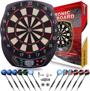 Electronic Dart Board Soft Tip Dartboard Set LCD Display with 12 Darts 100 Tips