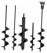 4 Set Auger Drill Bit for Planting,Heavy Duty Garden Auger Spiral Drill Black