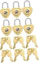 Holibanna 6Sets Mini Cute Heart Shaped Padlock Jewelry Lock with Keys for Diaries Boxes Backpacks Portable Decorative Lock for Love Commitment