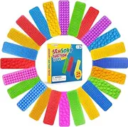 Sensory Fidget Toys Kids Adults: 24 Pack Textured Suction Toys for Autism Kids Calming - Sensory Stickers for Anxiety Relief - Fidget Strips for Classroom Desk - Easter Basket Stuffers Egg Fillers