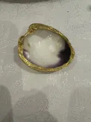 Natural Clam Shell Trinket Dish Gold
