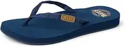 [REEF] Women's Ginger Flip-Flop, Black/Black, 4