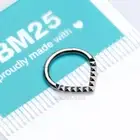 Implant Grade Titanium Pyramid Studded Chevron Seamless Clicker Hoop Ring