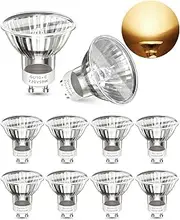 Bonlux GU10 Halogen Bulbs 50W Dimmable, 10 Pack Spot Light GU10+c Bulb 240V Warm White 2800K, Spotlight Bulbs 2 Pin for Recessed Ceiling Lights 120° Beam Angle, 580LM Reflector Lamps Downlight Bulbs
