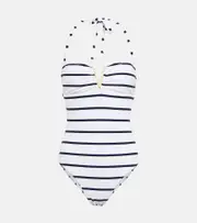 [Heidi Klein] Heidi Klein Long Island striped swimsuit AU 12 white