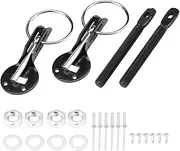 Hood Pin Kit, Universal Bonnet Hood Pin Pins Lock Latch Kit, Racing Sport Bonnet Hood Pins Lock Latch Kit, Stainless Steel Bonnet Hood Pins Lock Latch Kit for Racing Sport Car(Black)