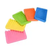 Silicone Draining Soap Dish, Bar Soap Holder for Tub, Waterfall Soap Pack of 5