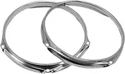 ａ aternee 2x Lug Drum Hoop Set,Drum Rim,Easy to Install,Metal Drum Part,Batter Hoop Replacement,for Performance, Sound Improvement, 14 inches 6 holes