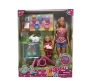 Steffi Love Barbie Happy Animals Rabbit Playset 16Pcs New Simba Toys