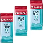 Heavy Duty Sugar Soap Wipes, 3 Pack of 50 Wipes, 200mm x 275mm, 2-in-1 Surface Cleaner for household paint surface preparation cleaning