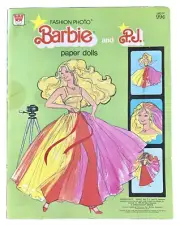 Vintage Barbie and PJ 1978 Paper Dolls Whitman Mattel FASHION PHOTO uncut unused
