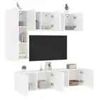 5 Piece Tv Wall Units White Engineered Wood Wood TV Stands & Entertainment Units