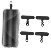 Phone Tether Tab Rotatable 360°, 4 Pack Phone Lanyard Patch for Nylon Black