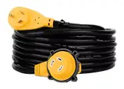 Camco Power Grip 25 Ft 30 Amp RV Extension Cord wby90 DGREE Locking End