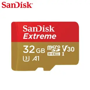 【現貨免運】SanDisk Extreme 32G A1 V30 UHS-I U3 micro SDHC Gopro 專用 記憶卡