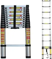 Ladder, Outdoor Ladders,Telescopic Ladder,Extra Tall Extension Ladder Aluminum, Foldable Telescopic Loft Ladder for Roof Attic Outdoor Office, Load 150Kg,3.8M/12.47Ft,3.8M/12.47Ft (4.4m/14.44ft 4.4M