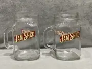 2x Jam Shed Mason Jar Cup Wine Glass With Handle Pub Bar BBQ Party Brand New