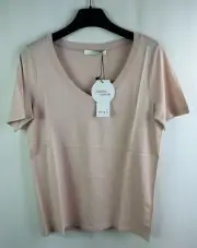 Oui Women's V-Neck T-Shirt, Dusty Pink, Size 40