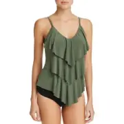 New Magicsuit Miraclesuit Tankini Rita 10 Green Tiered Ruffled 2 Piece Slimming