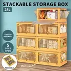 Storage Containers with Lid Clothes Organiser Box 5 Side Open Foldable Stackable
