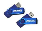 2X 64GB USB 2.0 Rotating Blue USB Flash Drive Memory Stick Thumb Drive Storage