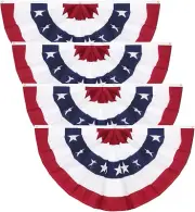 3 X 6 Ft American Pleated Fan Flag, USA Patriotic Half Fan Bunting Flag, 4Th of