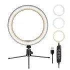 10" LED Beauty Ring Light w/Mount Stand for Phone Video Stream Broadcast Makeup