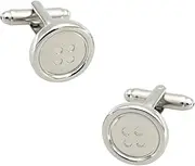 [JYHLSHBA] Cufflinks For Men 1 Pair Of Men'S Cufflinks Silver Round Buttons Cufflinks Men'S French Shirt Cufflinks