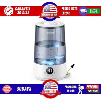 Homvana Cool Mist Humidifier With 7-Color Nightlight 4-Day Runtime 31-Inch Mist
