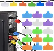 Cable Labels, 25 Pcs Cable Identification Labels, Reusable Cable Tags for Cable Management, Computers, Identification, Organizing Wires (Multi-Color)