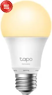 Tapo Smart Wi-Fi Bulb, Dimmable E27, 8.7W, Warm White, Voice Control - No Hub