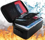 Fireproof Document Bag with Lock, Fireproof Money Bag 3-Layer File Organizer