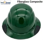 DAX Fiberglass Composite Lift Safety Full Brim Hard Hat - Dark Green