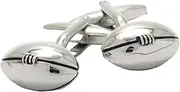 [Clinks Australia] Footy/Rugby Silver Football Cufflinks