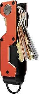 [MINBERAND] Key Organizer Compact Key Holder Metal Key Chain Minimalist key case key holder for keychain Secures 1-5 Keys, Orange