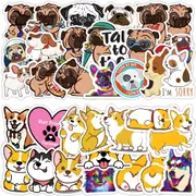 50PC Pug Corgi Dog Stickers Birthday Party Favors Loot Bag Fillers