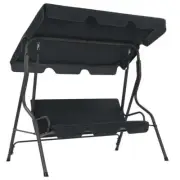 Garden Swing Chair With Canopy Patio Outdoor Hanging Bench Hammock Steel Frame