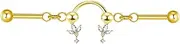 Gojewen 1 Piece Industrial Bars 16G Silver Gold Dangle Helix Industrial Barbell Earrings Stainless Steel Piercing Jewellery